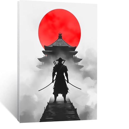 Diamond Painting Erwachsene, DIY Diamant Painting Bilder Landschaft, Vollbohrer Japanischer Samurai Malen Nach Zahlen Diamant Cross Stickerei Bastelset Erwachsene, Deko Wohnzimmer 100x135 cm LSJ5093 von LUESSJAO