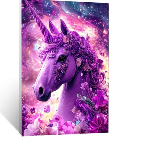 Einhorn Malen Nach Zahlen Erwachsene, Malen nach Zahlen auf Leinwand mit Pinsel und Acrylfarben 110x80cm DIY Basteln Erwachsene Leinwand Bilder Abstrakt für Wanddeko Wohnzimmer Geschenke LSJ-1933 von LUESSJAO
