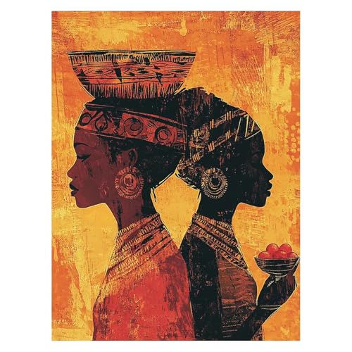 Frau Malen Nach Zahlen Erwachsene, Malen Nach Zahlen auf Leinwand mit Pinsel und Acrylfarben 135x100Cm DIY Basteln Erwachsene Leinwand Bilder Afrika für Deko Wohnzimmer Geschenke für Frauen LSJ-6174 von LUESSJAO