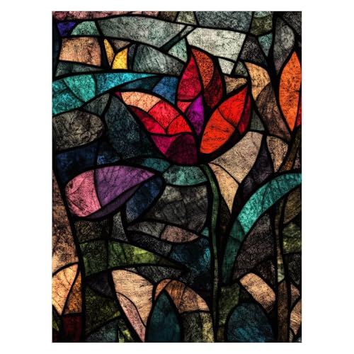 Glas Malen Nach Zahlen Erwachsene, Malen Nach Zahlen auf Leinwand mit Pinsel und Acrylfarben 55 x 40 Cm DIY Basteln Erwachsene Leinwand Bilder Abstrakt für Wanddeko Wohnzimmer Geschenke LSJ-6986 von LUESSJAO
