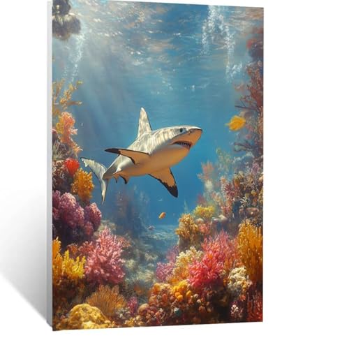 Hai Malen Nach Zahlen Erwachsene, Malen nach Zahlen auf Leinwand mit Pinsel und Acrylfarben 70 x 50CM DIY Basteln Erwachsene Leinwand Bilder Koralle für Deko Wohnzimmer Geschenke für Frauen LSJ-6990 Hai Malen Nach Zahlen Erwachsene, Malen nach Zahlen auf Leinwand mit Pinsel und Acrylfarben 70 x 50CM DIY Basteln Erwachsene Leinwand Bilder Koralle für Deko Wohnzimmer Geschenke für Frauen LSJ-6990 von LUESSJAO