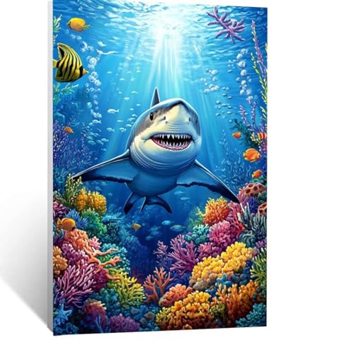 Hai Malen Nach Zahlen Erwachsene, Malen nach Zahlen auf Leinwand mit Pinsel und Acrylfarben 70x95 cm DIY Basteln Erwachsene Leinwand Bilder Koralle für Wanddeko Wohnzimmer Geschenke für Frauen LSJ3604 Hai Malen Nach Zahlen Erwachsene, Malen nach Zahlen auf Leinwand mit Pinsel und Acrylfarben 70x95 cm DIY Basteln Erwachsene Leinwand Bilder Koralle für Wanddeko Wohnzimmer Geschenke für Frauen LSJ3604 von LUESSJAO