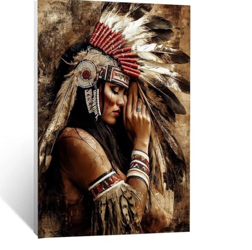Indianer Malen Nach Zahlen Erwachsene, Malen nach Zahlen auf Leinwand mit Pinsel und Acrylfarben 135 x 100cm DIY Basteln Erwachsene Leinwand Bilder Frau für Wanddeko Wohnzimmer Geschenke LSJ-0373 Indianer Malen Nach Zahlen Erwachsene, Malen nach Zahlen auf Leinwand mit Pinsel und Acrylfarben 135 x 100cm DIY Basteln Erwachsene Leinwand Bilder Frau für Wanddeko Wohnzimmer Geschenke LSJ-0373 von LUESSJAO