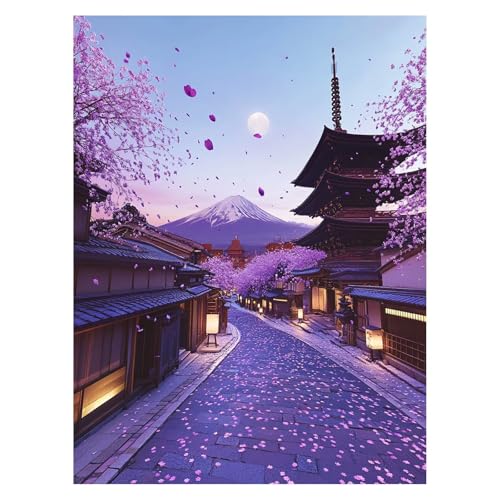 Japan Malen Nach Zahlen Erwachsene, Malen Nach Zahlen auf Leinwand mit Pinsel und Acrylfarben 70x50Cm DIY Basteln Erwachsene Leinwand Bilder Landschaft für Wanddeko Wohnzimmer Geschenke LSJ-6986 von LUESSJAO