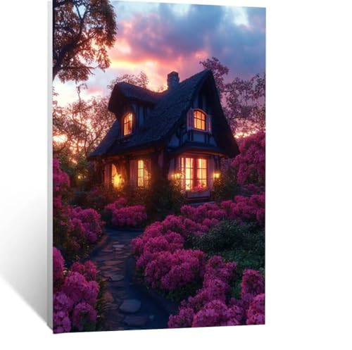 Kabine Malen Nach Zahlen Erwachsene, Malen nach Zahlen auf Leinwand mit Pinsel und Acrylfarben 40x55 cm DIY Basteln Erwachsene Leinwand Bilder Landschaft für Wanddeko Wohnzimmer Geschenke LSJ-6175 von LUESSJAO