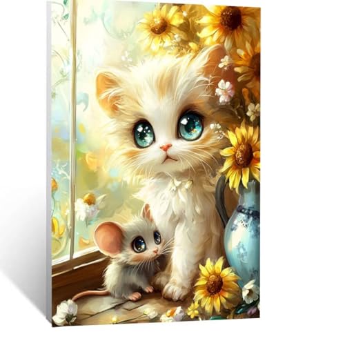 Katze Malen Nach Zahlen Erwachsene, Malen nach Zahlen auf Leinwand mit Pinsel und Acrylfarben 40 x 30cm DIY Basteln Erwachsene Leinwand Bilder Sonnenblume für Wanddeko Wohnzimmer Geschenke LSJ-4083 Katze Malen Nach Zahlen Erwachsene, Malen nach Zahlen auf Leinwand mit Pinsel und Acrylfarben 40 x 30cm DIY Basteln Erwachsene Leinwand Bilder Sonnenblume für Wanddeko Wohnzimmer Geschenke LSJ-4083 von LUESSJAO