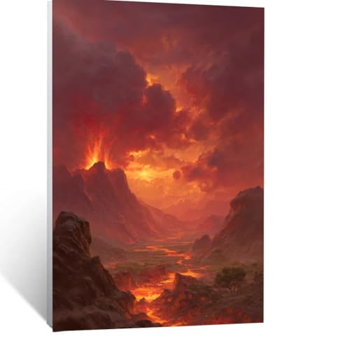 Landschaft Malen Nach Zahlen Erwachsene, Malen nach Zahlen auf Leinwand mit Pinsel und Acrylfarben 80 x 110cm DIY Basteln Erwachsene Leinwand Bilder Wolke für Wanddeko Wohnzimmer Geschenke LSJ-4881 von LUESSJAO