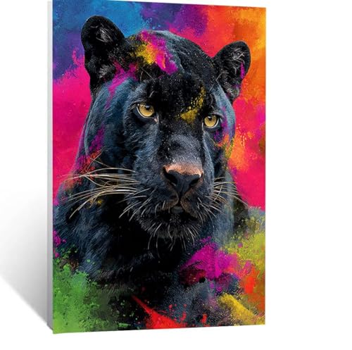 Leopard Malen Nach Zahlen Erwachsene, Malen nach Zahlen auf Leinwand mit Pinsel und Acrylfarben 150x100cm DIY Basteln Erwachsene Leinwand Bilder Tier für Deko Wohnzimmer Geschenke für Frauen LSJ-6226 von LUESSJAO