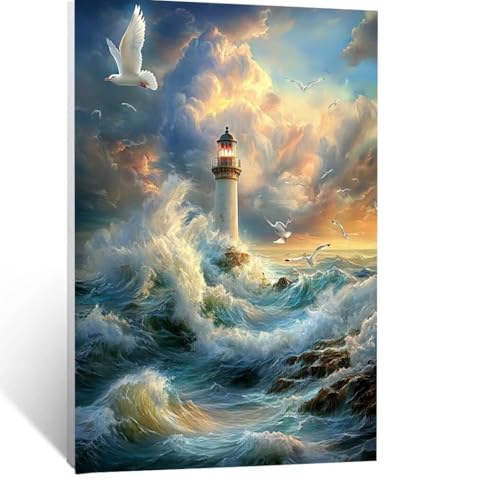 Leuchtturm Malen Nach Zahlen Erwachsene, Malen nach Zahlen auf Leinwand mit Pinsel und Acrylfarben 110x80 cm DIY Basteln Erwachsene Leinwand Bilder Meerblick für Wanddeko Wohnzimmer Geschenke LSJ-1383 Leuchtturm Malen Nach Zahlen Erwachsene, Malen nach Zahlen auf Leinwand mit Pinsel und Acrylfarben 110x80 cm DIY Basteln Erwachsene Leinwand Bilder Meerblick für Wanddeko Wohnzimmer Geschenke LSJ-1383 von LUESSJAO