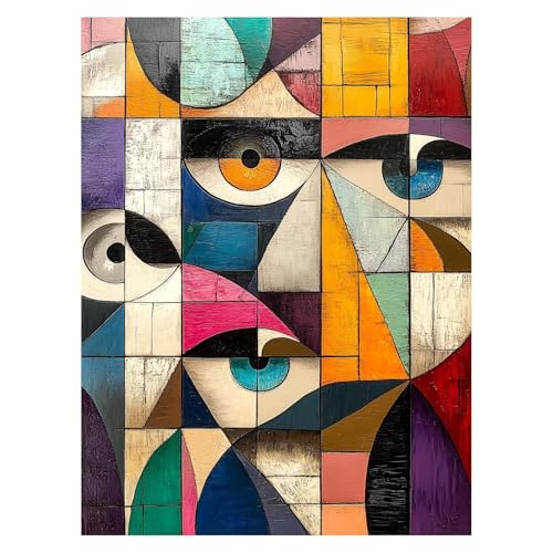 Malen Nach Zahlen Erwachsene Abstrakt Malen Nach Zahlen Kinder Auge mit Pinsel und Wasserdicht Leinwand Acrylfarben Set, Diy Set Erwachsene Bilder 100x135cm Zimmer Deko Geschenke für Frauen LSJ-4599 von LUESSJAO