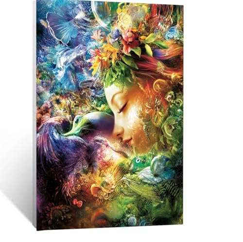 Malen Nach Zahlen Erwachsene Abstrakt Malen Nach Zahlen Kinder Frau mit Pinsel und Wasserdicht Leinwand Acrylfarben Set, Diy Set Erwachsene Bilder 35x50cm für Zimmer Deko Geschenke für Frauen LSJ-3149 von LUESSJAO