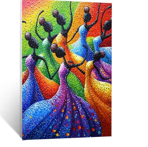 Malen Nach Zahlen Erwachsene Abstrakt Malen Nach Zahlen Kinder Frau mit Pinsel und Wasserdicht Leinwand Acrylfarben Set, Diy Set Erwachsene Bilder 55x40 cm für Zimmer Deko Geschenke für Frauen LSJ4668 von LUESSJAO