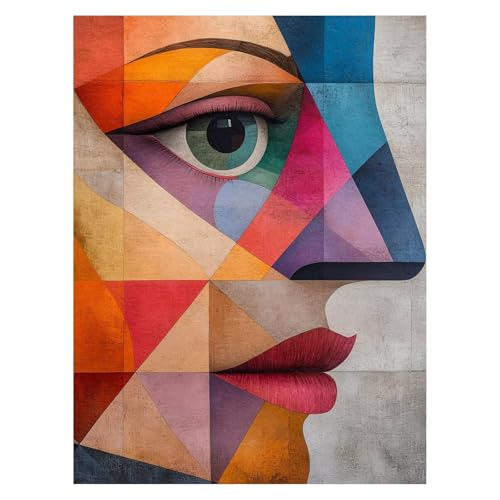Malen Nach Zahlen Erwachsene Abstrakt Malen Nach Zahlen Kinder Gesicht mit Pinsel und Wasserdicht Leinwand Acrylfarben Set, Diy Set Erwachsene Bilder 100 x 135 cm Deko Wohnzimmer Geschenke LSJ-6195 von LUESSJAO