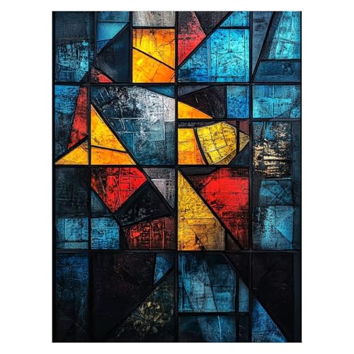 Malen Nach Zahlen Erwachsene Abstrakt Malen Nach Zahlen Kinder Glas mit Pinsel und Wasserdicht Leinwand Acrylfarben Set,Diy Set Erwachsene Bilder 100 x 135 cm Zimmer Deko Geschenke für Frauen LSJ-4851 von LUESSJAO