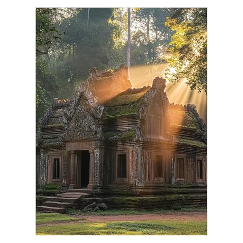 Malen Nach Zahlen Erwachsene Antiker Tempel Malen Nach Zahlen Kinder Architektur mit Pinsel und Wasserdicht Leinwand Acrylfarben Set, Diy Set Erwachsene Bilder 100x135cm Zimmer Deko Geschenke LSJ-4879 von LUESSJAO