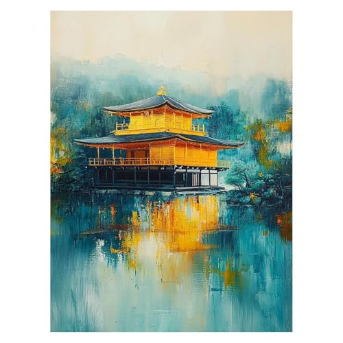 Malen Nach Zahlen Erwachsene Architektur Malen Nach Zahlen Kinder Landschaft mit Pinsel und Wasserdicht Leinwand Acrylfarben Set, Diy Set Erwachsene Bilder 50x70 cm Zimmer Deko Geschenke LSJ-4470 von LUESSJAO