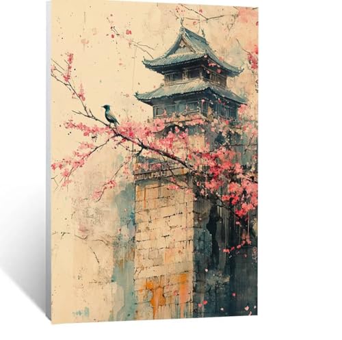 Malen Nach Zahlen Erwachsene Architektur Malen Nach Zahlen Kinder Landschaft mit Pinsel und Wasserdicht Leinwand Acrylfarben Set, Diy Set Erwachsene Bilder 60x80cm für Zimmer Deko Geschenke LSJ-6298 von LUESSJAO