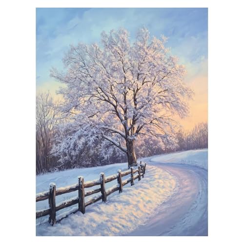 Malen Nach Zahlen Erwachsene Baum Malen Nach Zahlen Kinder Winter mit Pinsel und Wasserdicht Leinwand Acrylfarben Set, Diy Set Erwachsene Bilder 100 x 135 cm Zimmer Deko Geschenke für Frauen LSJ-4347 von LUESSJAO