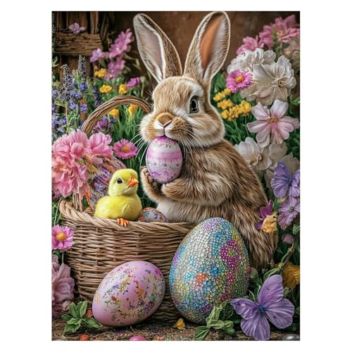 Malen Nach Zahlen Erwachsene Blume Malen Nach Zahlen Kinder Kaninchen mit Pinsel und Wasserdicht Leinwand Acrylfarben Set, Diy Set Erwachsene Bilder 50 x 70 CM für Deko Wohnzimmer Geschenke LSJ-6986 von LUESSJAO