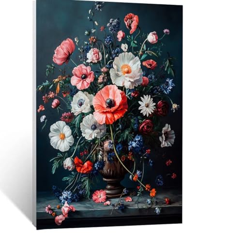 Malen Nach Zahlen Erwachsene Blume Malen Nach Zahlen Kinder Pflanzen mit Pinsel und Wasserdicht Leinwand Acrylfarben Set, Diy Set Erwachsene Bilder 70 x 95cm für Deko Wohnzimmer Geschenke LSJ-7597 von LUESSJAO