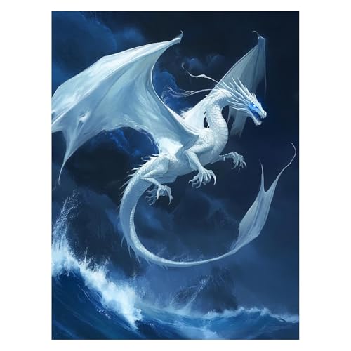 Malen Nach Zahlen Erwachsene Drachen Malen Nach Zahlen Kinder Fantasie mit Pinsel und Wasserdicht Leinwand Acrylfarben Set, Diy Set Erwachsene Bilder 30x40 cm Zimmer Deko Geschenke für Frauen LSJ-5700 von LUESSJAO