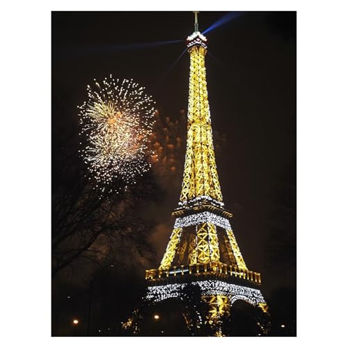 Malen Nach Zahlen Erwachsene Eiffelturm Malen Nach Zahlen Kinder Paris mit Pinsel und Wasserdicht Leinwand Acrylfarben Set,Diy Set Erwachsene Bilder 100x135cm Zimmer Deko Geschenke für Frauen LSJ-4487 von LUESSJAO