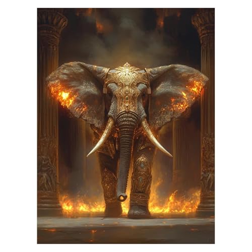 Malen Nach Zahlen Erwachsene Elefant Malen Nach Zahlen Kinder Fantasie mit Pinsel und Wasserdicht Leinwand Acrylfarben Set, Diy Set Erwachsene Bilder 60x80 cm Zimmer Deko Geschenke für Frauen LSJ-6375 von LUESSJAO