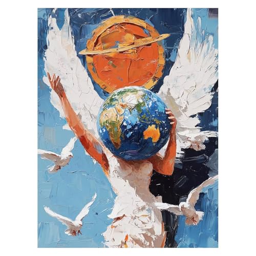 Malen Nach Zahlen Erwachsene Engel Malen Nach Zahlen Kinder Erde mit Pinsel und Wasserdicht Leinwand Acrylfarben Set, Diy Set Erwachsene Bilder 40 x 55cm für Zimmer Deko Geschenke für Frauen LSJ-6513 Malen Nach Zahlen Erwachsene Engel Malen Nach Zahlen Kinder Erde mit Pinsel und Wasserdicht Leinwand Acrylfarben Set, Diy Set Erwachsene Bilder 40 x 55cm für Zimmer Deko Geschenke für Frauen LSJ-6513 von LUESSJAO