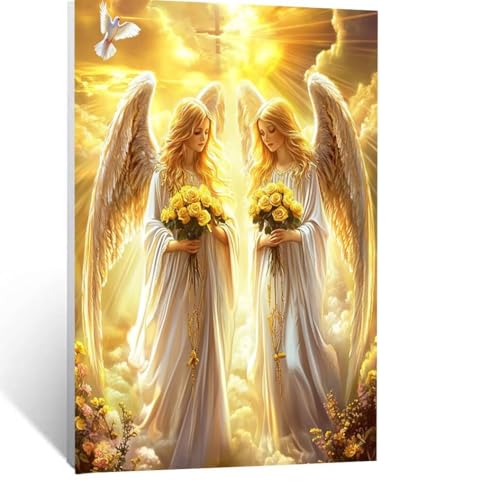 Malen Nach Zahlen Erwachsene Engel Malen Nach Zahlen Kinder Flügel mit Pinsel und Wasserdicht Leinwand Acrylfarben Set, Diy Set Erwachsene Bilder 80 x 110 CM für Deko Wohnzimmer Geschenke LSJ-3066 von LUESSJAO