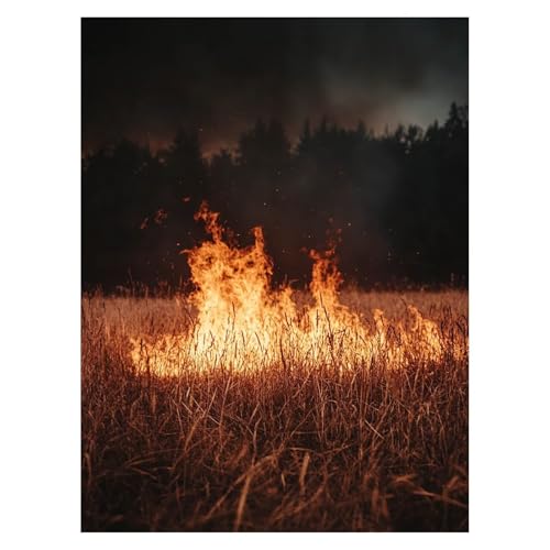 Malen Nach Zahlen Erwachsene Feuer Malen Nach Zahlen Kinder WeiZenfeld mit Pinsel und Wasserdicht Leinwand Acrylfarben Set, Diy Set Erwachsene Bilder 40x55 Cm für Deko Wohnzimmer Geschenke LSJ-6986 von LUESSJAO