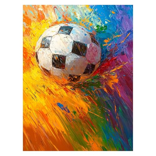 Malen Nach Zahlen Erwachsene Fußball Malen Nach Zahlen Kinder Farbe mit Pinsel und Wasserdicht Leinwand Acrylfarben Set, Diy Set Erwachsene Bilder 40 x 55 CM für Deko Wohnzimmer Geschenke LSJ-6986 von LUESSJAO