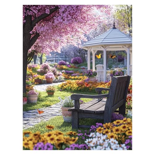 Malen Nach Zahlen Erwachsene Garten Malen Nach Zahlen Kinder Schmetterling mit Pinsel und Wasserdicht Leinwand Acrylfarben Set, Diy Set Erwachsene Bilder 30x40CM für Deko Wohnzimmer Geschenke LSJ-6986 von LUESSJAO