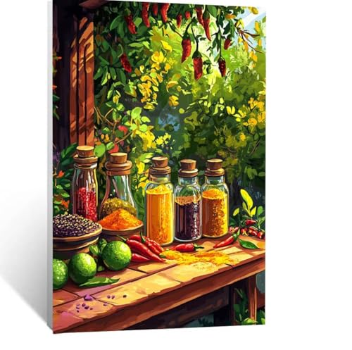 Malen Nach Zahlen Erwachsene Gewürze Malen Nach Zahlen Kinder Landschaft mit Pinsel und Wasserdicht Leinwand Acrylfarben Set, Diy Set Erwachsene Bilder 40 x 30 cm für Zimmer Deko Geschenke LSJ-3962 Malen Nach Zahlen Erwachsene Gewürze Malen Nach Zahlen Kinder Landschaft mit Pinsel und Wasserdicht Leinwand Acrylfarben Set, Diy Set Erwachsene Bilder 40 x 30 cm für Zimmer Deko Geschenke LSJ-3962 von LUESSJAO