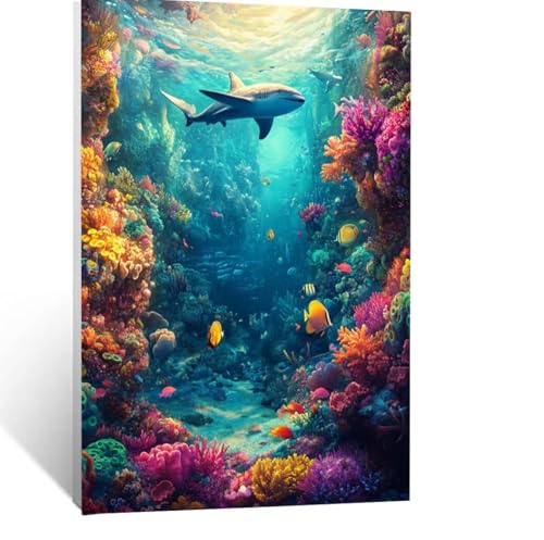 Malen Nach Zahlen Erwachsene Hai Malen Nach Zahlen Kinder Meer mit Pinsel und Wasserdicht Leinwand Acrylfarben Set, Diy Set Erwachsene Bilder 90 x 120cm für Zimmer Deko Geschenke für Frauen LSJ-4739 Malen Nach Zahlen Erwachsene Hai Malen Nach Zahlen Kinder Meer mit Pinsel und Wasserdicht Leinwand Acrylfarben Set, Diy Set Erwachsene Bilder 90 x 120cm für Zimmer Deko Geschenke für Frauen LSJ-4739 von LUESSJAO