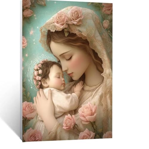 Malen Nach Zahlen Erwachsene Heilige Mutter Malen Nach Zahlen Kinder Blume mit Pinsel und Wasserdicht Leinwand Acrylfarben Set, Diy Set Erwachsene Bilder 90x120 CM für Zimmer Deko Geschenke LSJ-2341 Malen Nach Zahlen Erwachsene Heilige Mutter Malen Nach Zahlen Kinder Blume mit Pinsel und Wasserdicht Leinwand Acrylfarben Set, Diy Set Erwachsene Bilder 90x120 CM für Zimmer Deko Geschenke LSJ-2341 von LUESSJAO