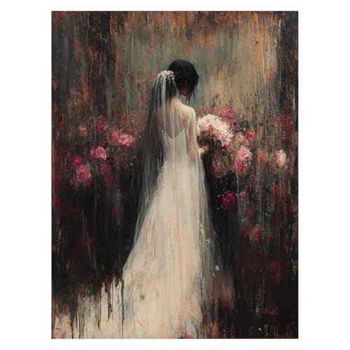 Malen Nach Zahlen Erwachsene Hochzeitskleid Malen Nach Zahlen Kinder Blume mit Pinsel und Wasserdicht Leinwand Acrylfarben Set, Diy Set Erwachsene Bilder 100x135cm Zimmer Deko Geschenke LSJ-4375 von LUESSJAO