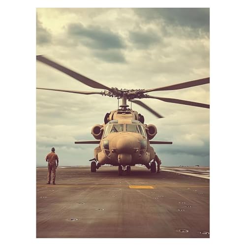 Malen Nach Zahlen Erwachsene Hubschrauber Malen Nach Zahlen Kinder Flugzeug mit Pinsel und Wasserdicht Leinwand Acrylfarben Set, Diy Set Erwachsene Bilder 70 x 95 cm Zimmer Deko Geschenke LSJ-6306 von LUESSJAO
