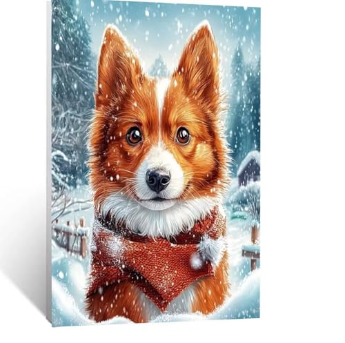 Malen Nach Zahlen Erwachsene Hund Malen Nach Zahlen Kinder Winter mit Pinsel und Wasserdicht Leinwand Acrylfarben Set, Diy Set Erwachsene Bilder 40x30cm für Zimmer Deko Geschenke für Frauen LSJ-4072 Malen Nach Zahlen Erwachsene Hund Malen Nach Zahlen Kinder Winter mit Pinsel und Wasserdicht Leinwand Acrylfarben Set, Diy Set Erwachsene Bilder 40x30cm für Zimmer Deko Geschenke für Frauen LSJ-4072 von LUESSJAO