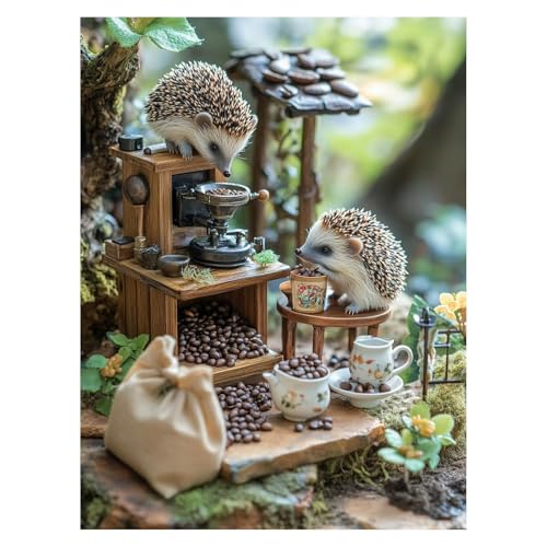 Malen Nach Zahlen Erwachsene Igel Malen Nach Zahlen Kinder Tier mit Pinsel und Wasserdicht Leinwand Acrylfarben Set, Diy Set Erwachsene Bilder 100 x 135Cm für Deko Wohnzimmer Geschenke LSJ-6986 von LUESSJAO