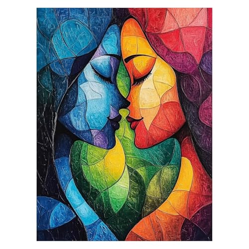 Malen Nach Zahlen Erwachsene Kuss Malen Nach Zahlen Kinder Liebe mit Pinsel und Wasserdicht Leinwand Acrylfarben Set,Diy Set Erwachsene Bilder 100 x 135cm für Zimmer Deko Geschenke für Frauen LSJ-6181 von LUESSJAO