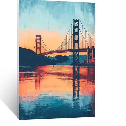 Malen Nach Zahlen Erwachsene Landschaft Malen Nach Zahlen Kinder Golden Gate Bridge mit Pinsel und Wasserdicht Leinwand Acrylfarben Set, Diy Set Erwachsene Bilder 60x80 cm für Zimmer Deko LSJ-5462 Malen Nach Zahlen Erwachsene Landschaft Malen Nach Zahlen Kinder Golden Gate Bridge mit Pinsel und Wasserdicht Leinwand Acrylfarben Set, Diy Set Erwachsene Bilder 60x80 cm für Zimmer Deko LSJ-5462 von LUESSJAO