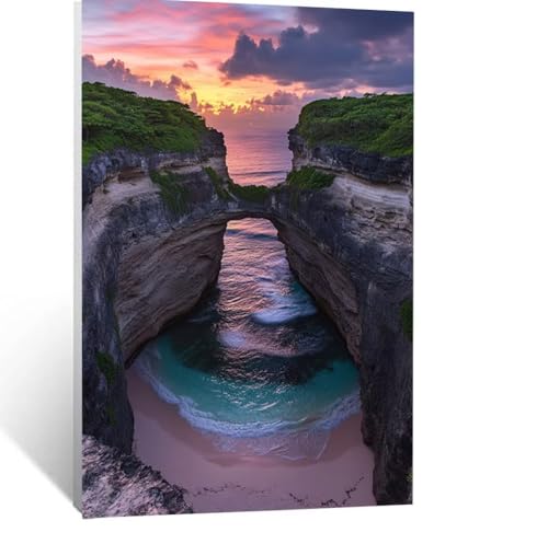 Malen Nach Zahlen Erwachsene Landschaft Malen Nach Zahlen Kinder Strand mit Pinsel und Wasserdicht Leinwand Acrylfarben Set, Diy Set Erwachsene Bilder 30x40 cm für Zimmer Deko Geschenke LSJ-5744 von LUESSJAO
