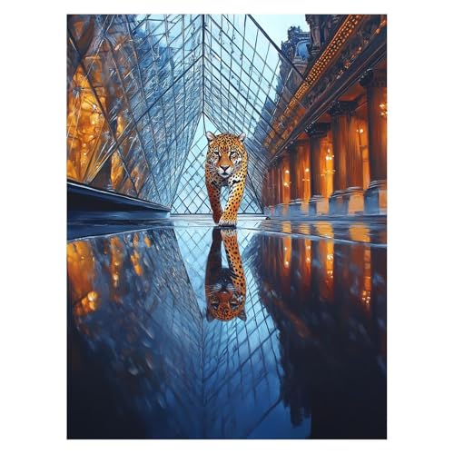 Malen Nach Zahlen Erwachsene Leopard Malen Nach Zahlen Kinder Tier mit Pinsel und Wasserdicht Leinwand Acrylfarben Set, Diy Set Erwachsene Bilder 30x40cm für Zimmer Deko Geschenke für Frauen LSJ-4314 von LUESSJAO