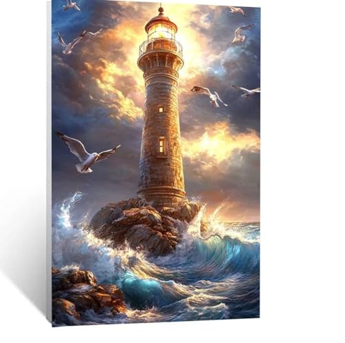 Malen Nach Zahlen Erwachsene Leuchtturm Malen Nach Zahlen Kinder Landschaft mit Pinsel und Wasserdicht Leinwand Acrylfarben Set, Diy Set Erwachsene Bilder 40 x 30 cm für Zimmer Deko Geschenke LSJ-1388 Malen Nach Zahlen Erwachsene Leuchtturm Malen Nach Zahlen Kinder Landschaft mit Pinsel und Wasserdicht Leinwand Acrylfarben Set, Diy Set Erwachsene Bilder 40 x 30 cm für Zimmer Deko Geschenke LSJ-1388 von LUESSJAO