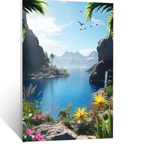 Malen Nach Zahlen Erwachsene Meerblick Malen Nach Zahlen Kinder Baum mit Pinsel und Wasserdicht Leinwand Acrylfarben Set, Diy Set Erwachsene Bilder 100x135 cm für Zimmer Deko Geschenke LSJ-0318 Malen Nach Zahlen Erwachsene Meerblick Malen Nach Zahlen Kinder Baum mit Pinsel und Wasserdicht Leinwand Acrylfarben Set, Diy Set Erwachsene Bilder 100x135 cm für Zimmer Deko Geschenke LSJ-0318 von LUESSJAO