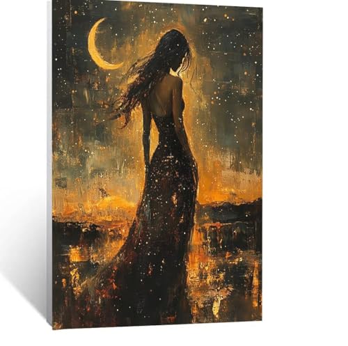 Malen Nach Zahlen Erwachsene Mond Malen Nach Zahlen Kinder Frau mit Pinsel und Wasserdicht Leinwand Acrylfarben Set, Diy Set Erwachsene Bilder 70 x 50CM für Zimmer Deko Geschenke für Frauen LSJ-6847 Malen Nach Zahlen Erwachsene Mond Malen Nach Zahlen Kinder Frau mit Pinsel und Wasserdicht Leinwand Acrylfarben Set, Diy Set Erwachsene Bilder 70 x 50CM für Zimmer Deko Geschenke für Frauen LSJ-6847 von LUESSJAO