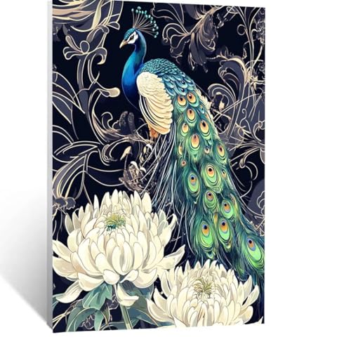 Malen Nach Zahlen Erwachsene Pfau Malen Nach Zahlen Kinder Tier mit Pinsel und Wasserdicht Leinwand Acrylfarben Set, Diy Set Erwachsene Bilder 35x50CM für Deko Wohnzimmer Geschenke für Frauen LSJ-3897 Malen Nach Zahlen Erwachsene Pfau Malen Nach Zahlen Kinder Tier mit Pinsel und Wasserdicht Leinwand Acrylfarben Set, Diy Set Erwachsene Bilder 35x50CM für Deko Wohnzimmer Geschenke für Frauen LSJ-3897 von LUESSJAO