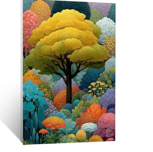Malen Nach Zahlen Erwachsene Pflanzen Malen Nach Zahlen Kinder Landschaft mit Pinsel und Wasserdicht Leinwand Acrylfarben Set, Diy Set Erwachsene Bilder 150 x 100 CM für Zimmer Deko Geschenke LSJ-1837 von LUESSJAO
