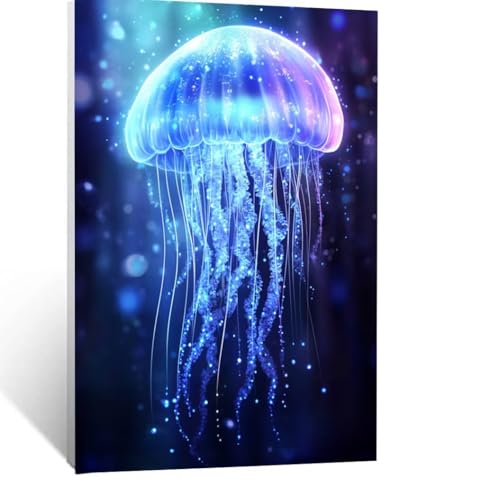Malen Nach Zahlen Erwachsene Qualle Malen Nach Zahlen Kinder Verträumt mit Pinsel und Wasserdicht Leinwand Acrylfarben Set, Diy Set Erwachsene Bilder 30x40 cm für Zimmer Deko Geschenke LSJ-2312 von LUESSJAO