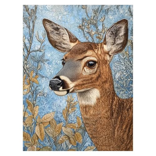 Malen Nach Zahlen Erwachsene Reh Malen Nach Zahlen Kinder Tier mit Pinsel und Wasserdicht Leinwand Acrylfarben Set, Diy Set Erwachsene Bilder 30 x 40Cm für Deko Wohnzimmer Geschenke für Frauen LSJ6986 von LUESSJAO